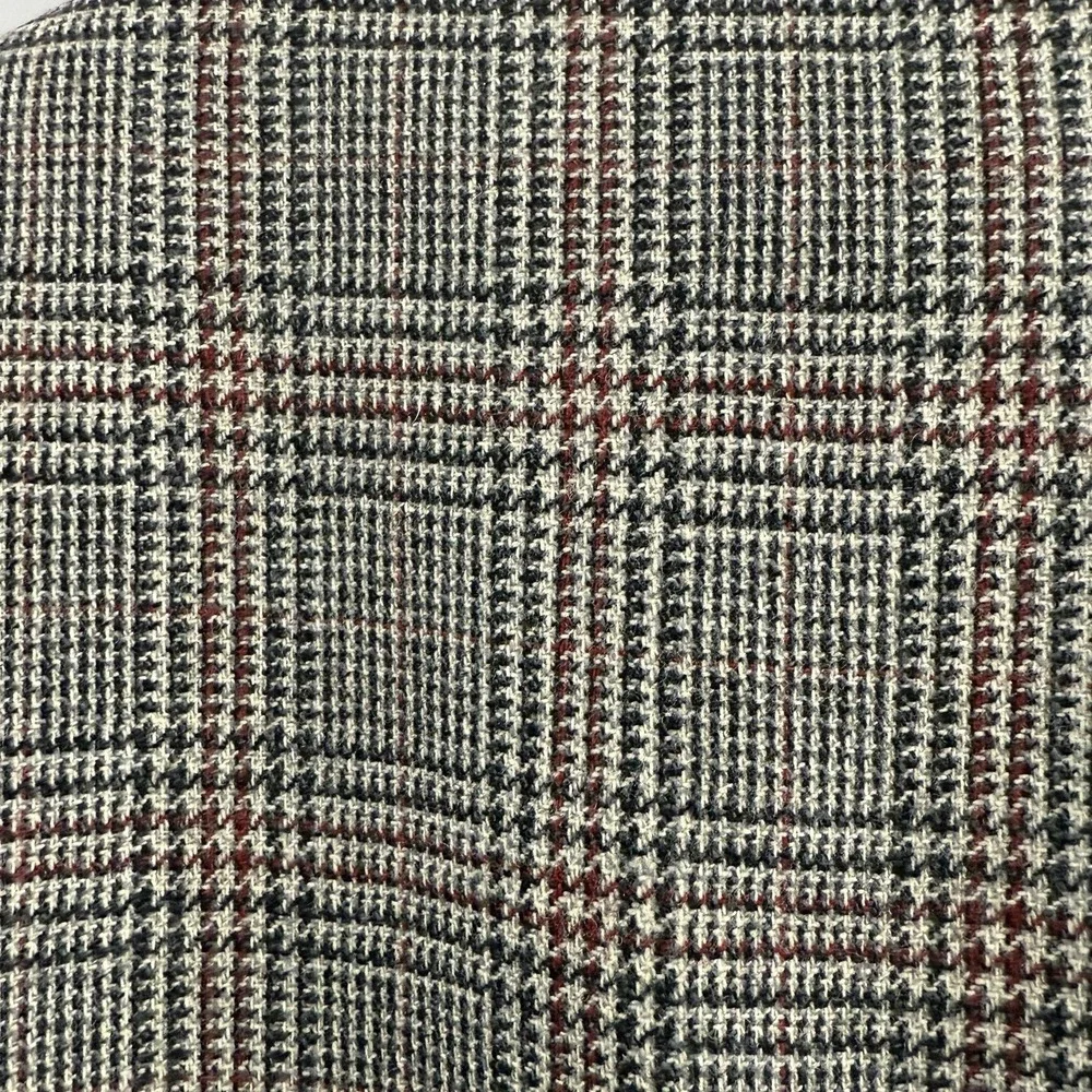 Bullock‎ & Jones Blazer Men 44R suit jacket Houndstooth Plaid Sport Coat Single